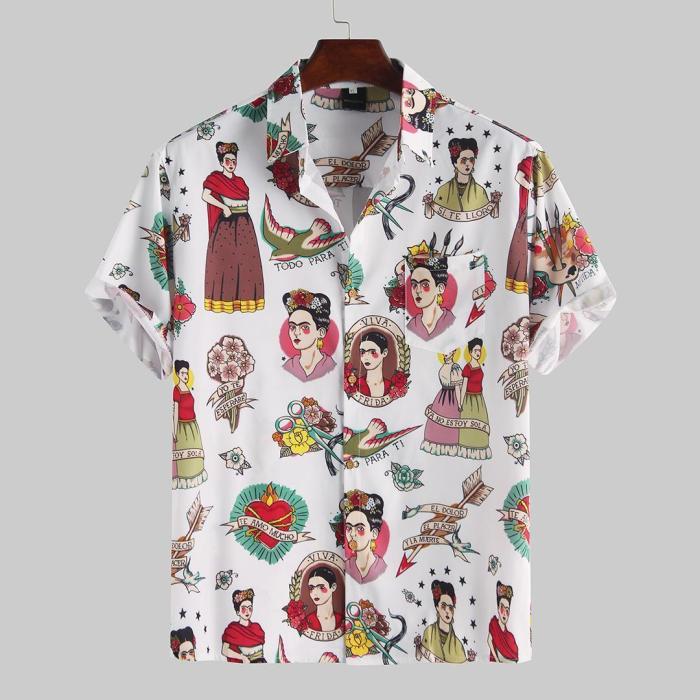 Characters Print Short Sleeve Shirts