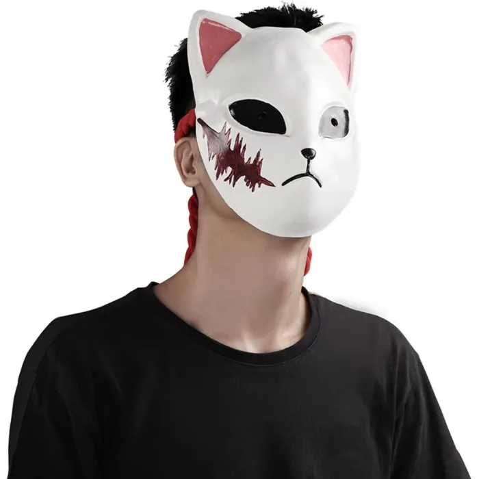 Demon Slayer Sabito Mask Masquerade Halloween Party Costume Props Cosplay Latex Masks Helmet