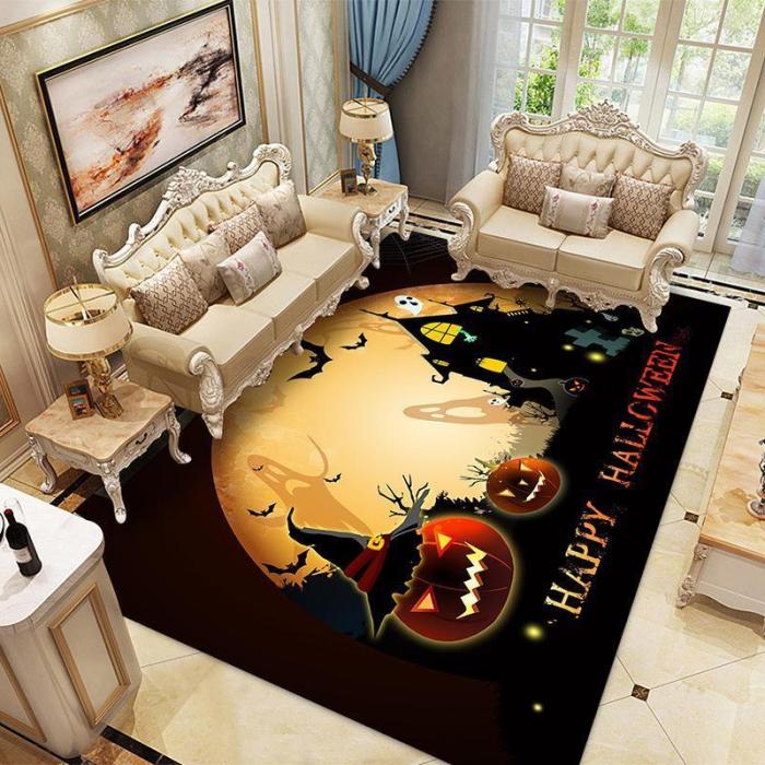 Halloween Ghost Bloody Hand Pattern Water Absorption Area Rug