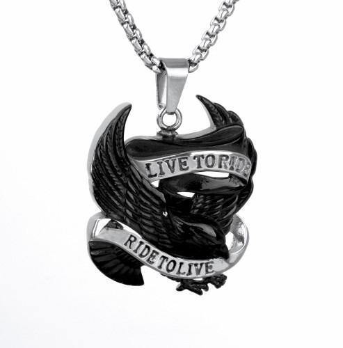 Live To Ride Eagle Necklace