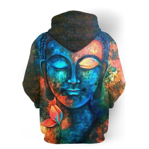 Blue Buddha Paint 3D Hoodie