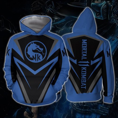 Mortal Kombat 11 Game Sub-Zero Blue Cosplay Unisex 3D Printed Hoodie Sweatshirt Pullover