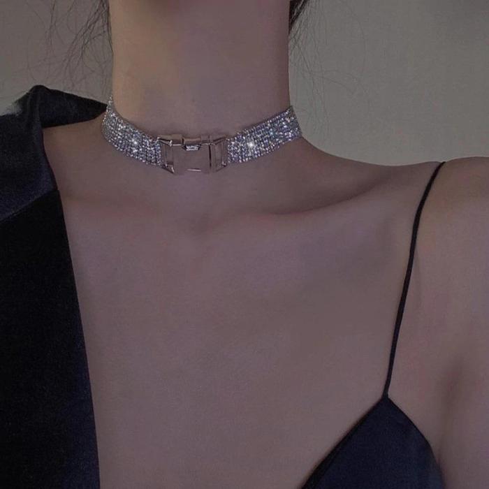 Sparkling Rhinestone Choker Necklace
