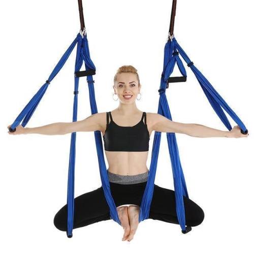 Aerial Yoga Hammock 6 Handles Strap, Home Gym Hanging Belt Swing, Anti-Gravity Aerial Traction Device