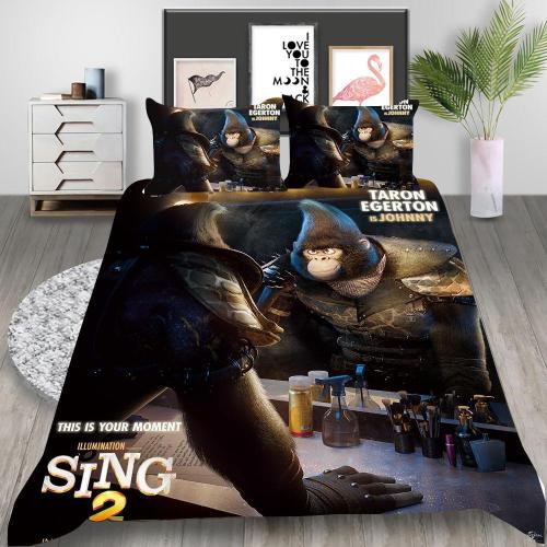 Animated Movie Sing 2 Cosplay Bedding Set Duvet Cover Pillowcases Halloween Home Decor