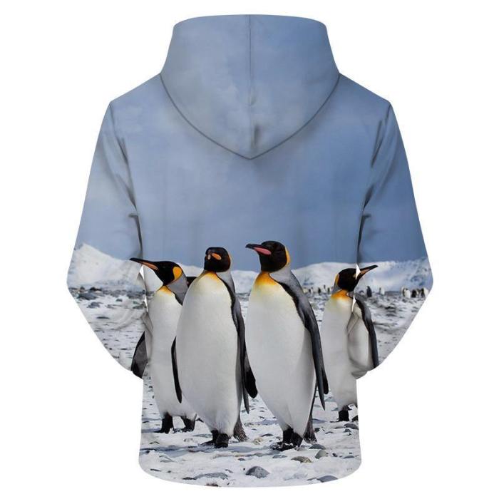 Arctic Penguin 3D Sweatshirt Hoodie Pullover