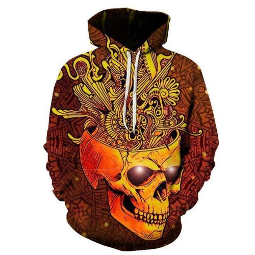 Golden Skull 3D Sweatshirt Hoodie Pullover