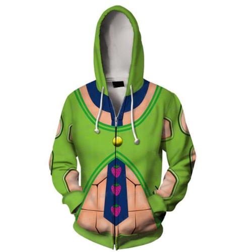 Jojo'S Bizarre Adventure 4 Eternal Diamond Anime Villain Kira Yoshikage Cosplay Unisex 3D Printed Hoodie Sweatshirt Jacket With Zipper