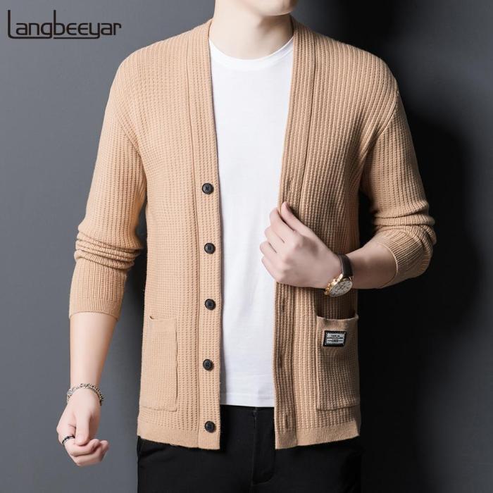 High Quality Business Knitted Cardigan Casual Woolen Sweater