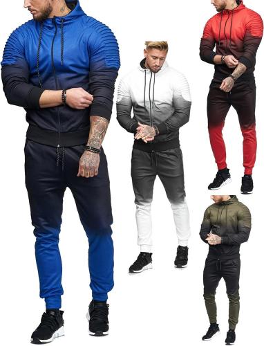 Men'S Stripe 3D Gradient Casual Sports Hoodies