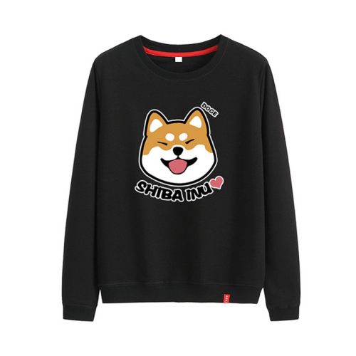 Shiba Inu Cotton Sweatshirt - Cartoon Dog Print Sweatshirt Pullover