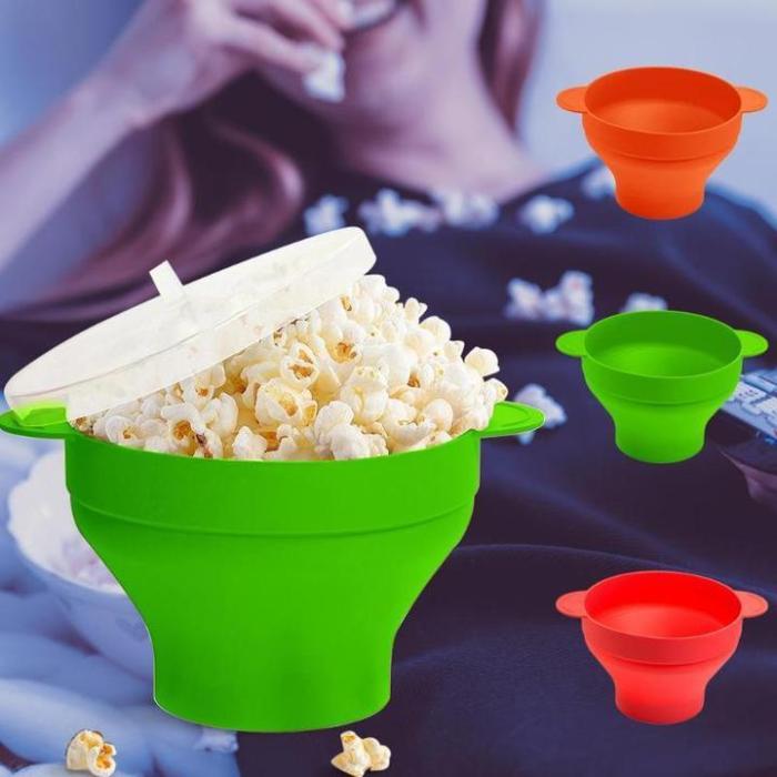 Silicone Popcorn Bucket Bowl Microwave Eco-Friendly Popcorn Bucket Bowl For Food Snacks