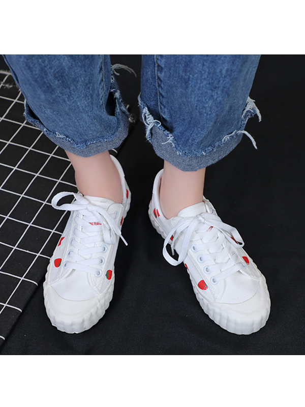Strawberry Shoes Canvas Casual Print Breathable Women