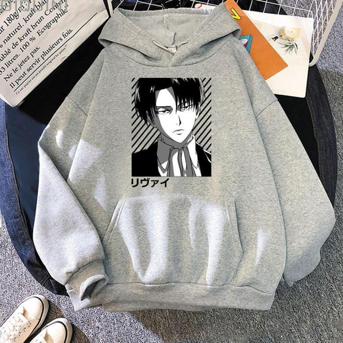 Anime Japan Attack On Titan Sweatshirt Levi Ackerman Pullover Wram Shingeki No Kyojin Casual Loose Hoodie