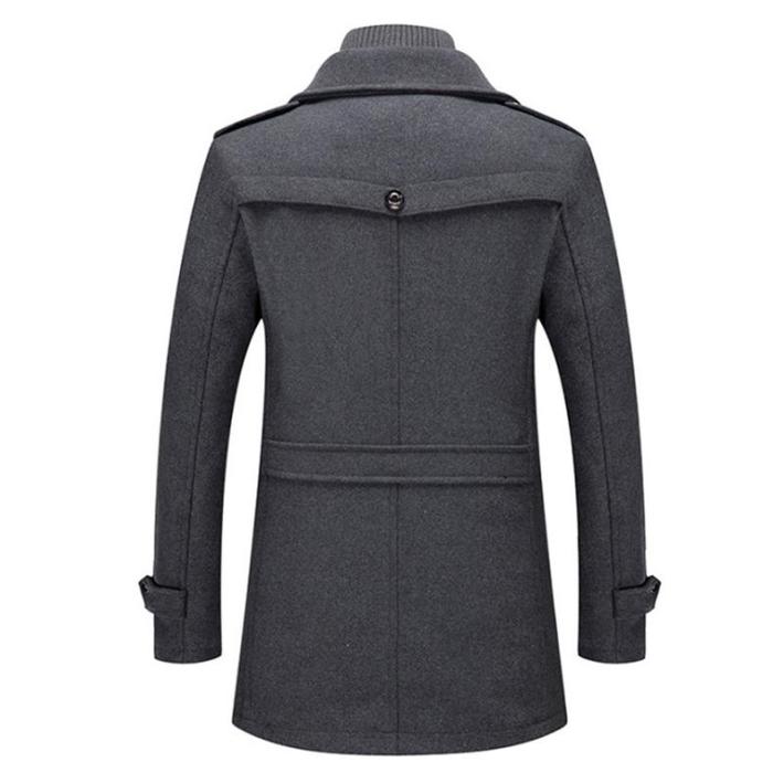 Men Woolen Business Trench Coat