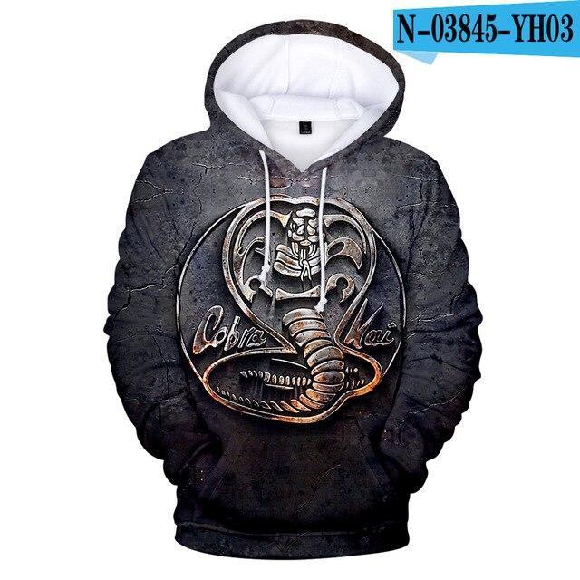 2 To 14 Years Kids Cobra Kai 3D Printed Sweatshirt The Karate Kid Cosplay Pullover Hoodie