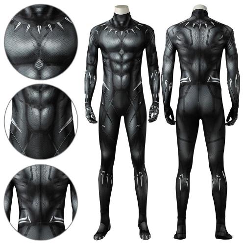 Black Panther T'Challa Black Panther  Movie Jumpsuit Cosplay Costume -