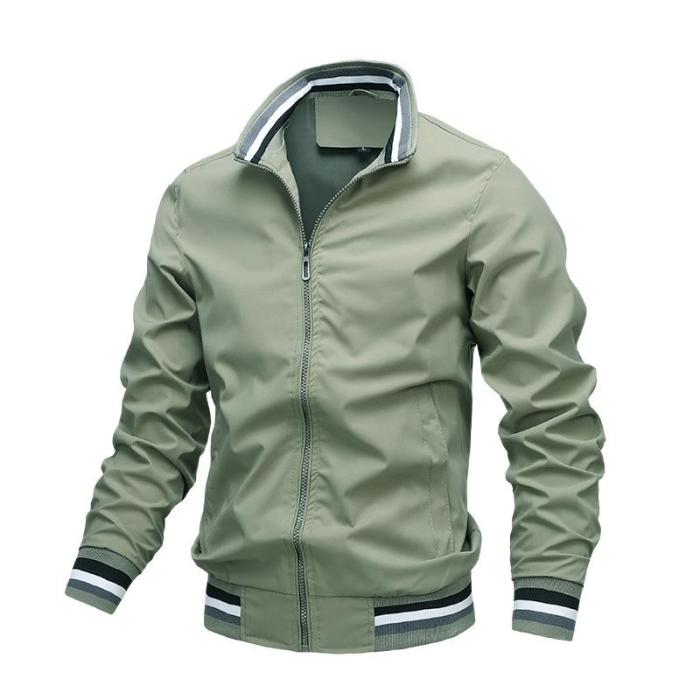 Casual Jacket Spring And Autumn Sports Pure Color Jacket Men'S