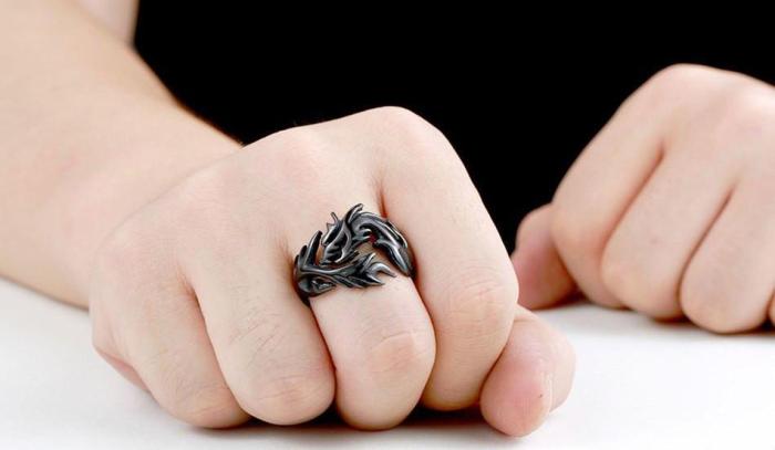 Dragon Storm Steel Ring