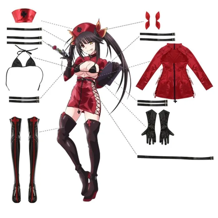 Anime Date A Bullet Tokisaki Kurumi Women Girls Nurse Uniform Outfits Halloween Carnival Costume Cosplay Costume