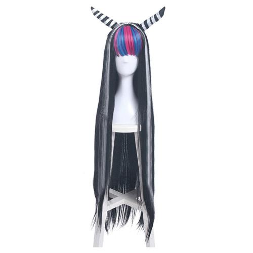 Danganronpa 2: Goodbye Despair Ibuki Mioda Black Cosplay Wig - Wig + Horn