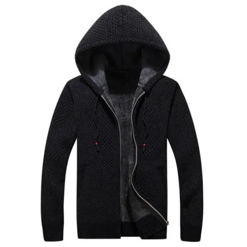 Autumn Winter Men Sweater Thick Wool Linner Hoodie