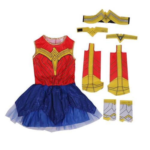 Kids Girls Dawn Of Justice Wonder Woman Halloween Cosplay Costume