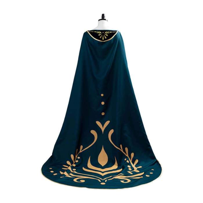 Frozen 2 Queen Anna Coronation Long Gown Cape Dress Cosplay Costumes
