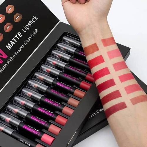 Long-Lasting Waterproof Matte Lipstick (12 Pcs/Set)