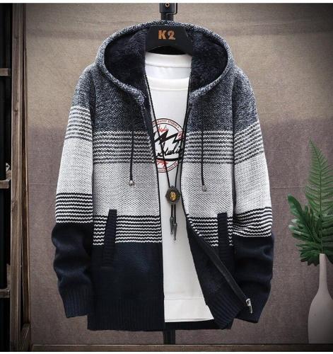 Hooded Cardigan Men Clothing Winter Knitted Sweater