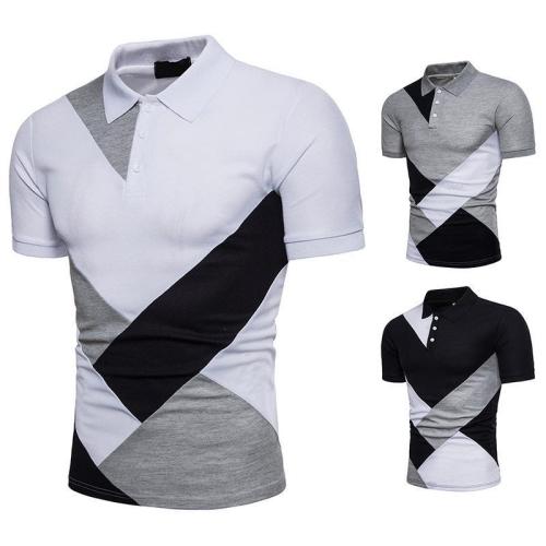 Men'S Casual Cotton Short-Sleeve Polo Splice Clothing