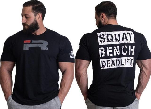 Gym Fitness Printed T Shirt Men Running Sport T-Shirt