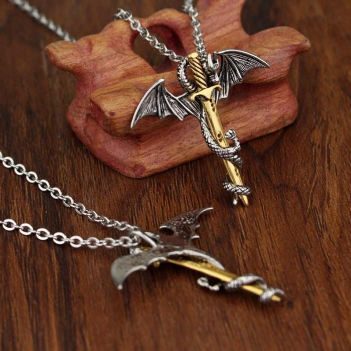 Dragon Sword Steel Necklace