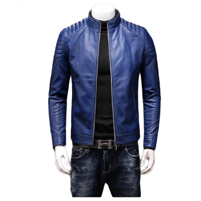 Hcxy  Autumn And Winter Men'S Leather Jackets Coats High Quality Slim Fit Windproof Waterproof Pu Leather Jacket Men