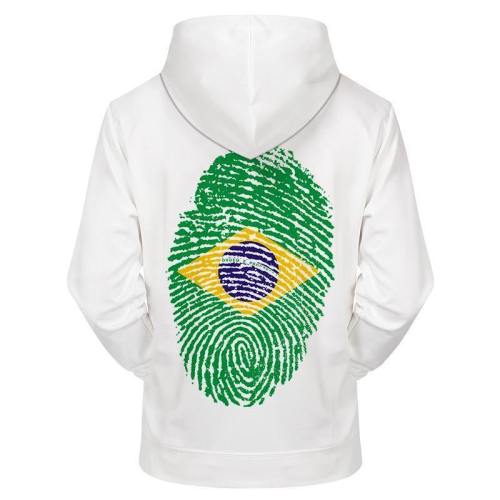 Brazil Fingerprint 3D - Sweatshirt, Hoodie, Pullover