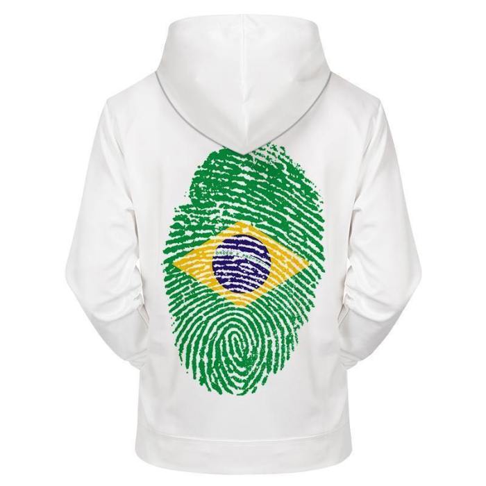 Brazil Fingerprint 3D - Sweatshirt, Hoodie, Pullover