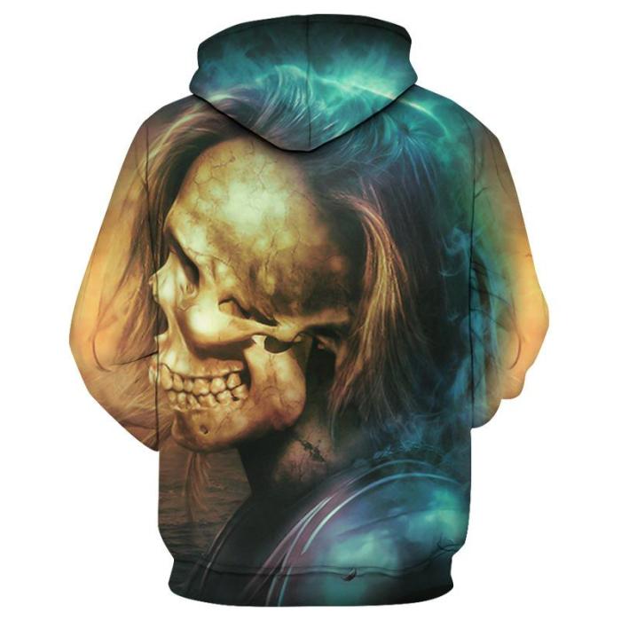 Skull Heads With Hair Movie Cosplay Unisex 3D Printed Hoodie Sweatshirt Pullover