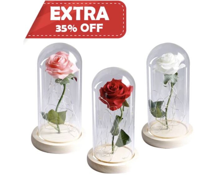 Eternal Led Rose In Glass Dome