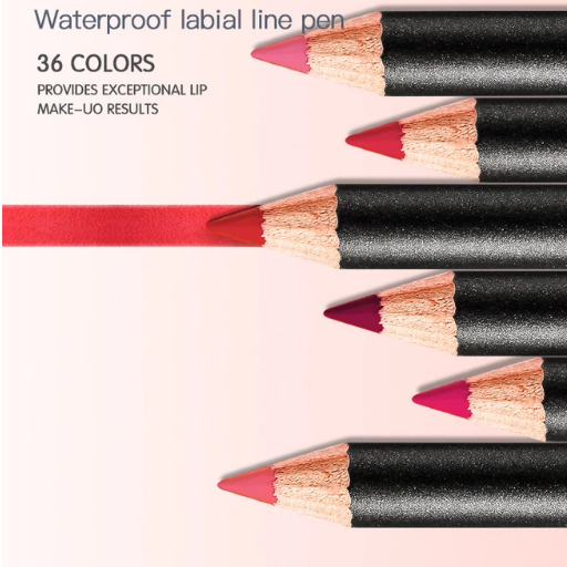 36 Colors Waterproof Non-Marking Matt Velvet Lipstick Liner Pencil