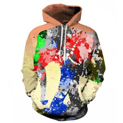 Colorful Elephant Print 3D Sweatshirt, Hoodie, Pullover