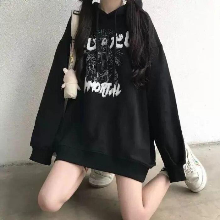 Kawaii Anime Harajuku Hoodie Women Cute Cartoon Korean Style Sweatshirt