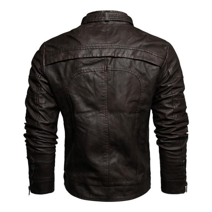 Men'S  Retro Trend Leather Jacket