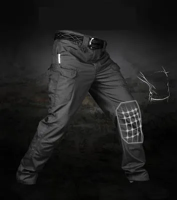 Mens Camouflage Pants Elastic Multiple Pocket  Military Outdoor Pants