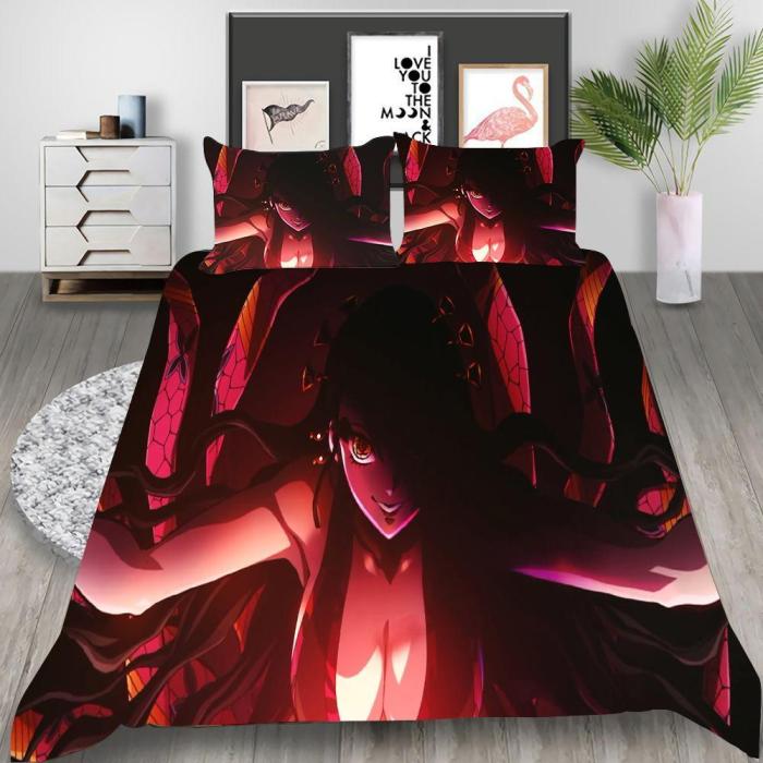 Demon Slayer Season 2 Cosplay Bedding Set Duvet Cover Pillowcases Halloween Home Decor