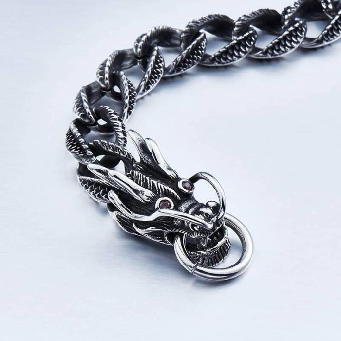 Mystic Dragon Steel Bracelet