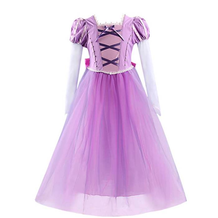 Kids Girls Rapunzel Dress Cosplay Costume Birthday Party Fancy Dress