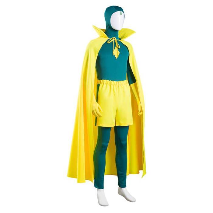 Wanda Superhero Vision Cosplay Costume Green Avenger Halloween Outfits