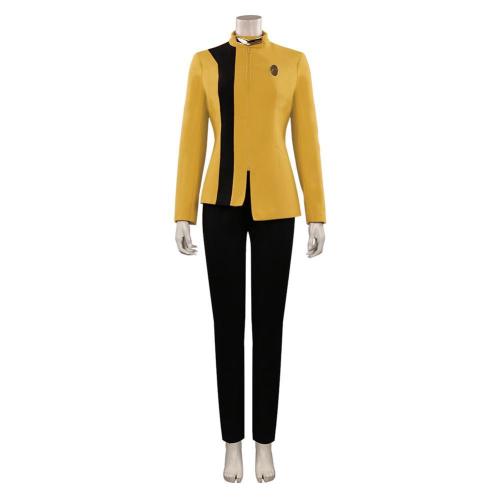 Star Trek: Discovery S4 Yellow White Women Uniform Outfits Halloween Carnival Suit Cosplay Costume