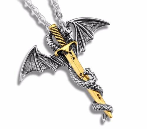 Dragon Sword Steel Necklace