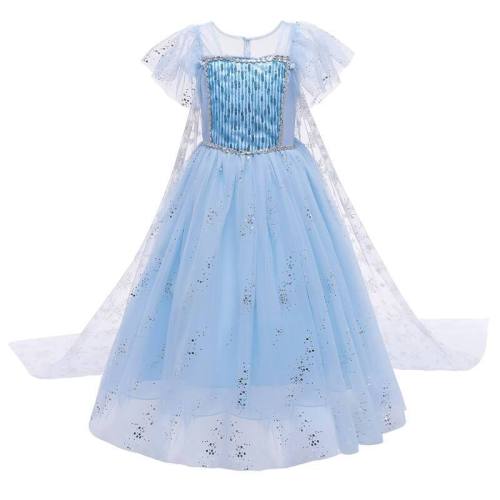 Frozen 2 Kids Princess Elsa Snow Queen Carnival Dress Cosplay Costume